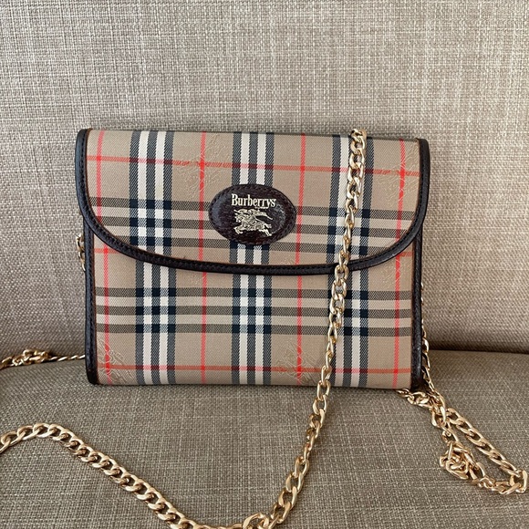 Authentic Burberrys vintage nova check tan mini clutch bag (F453) - Picture 1 of 12